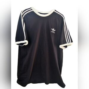 Adidas Men's Black and White Short Sleeve Tee